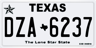 TX license plate DZA6237