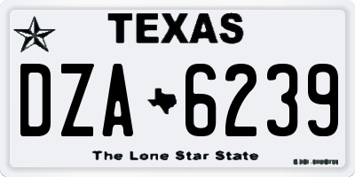 TX license plate DZA6239