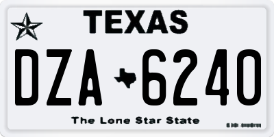 TX license plate DZA6240