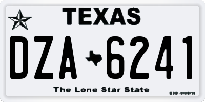 TX license plate DZA6241