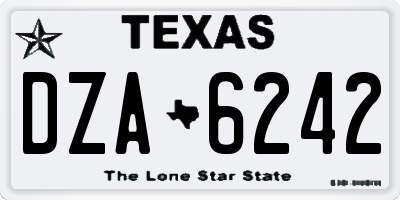 TX license plate DZA6242