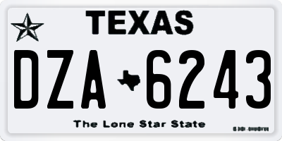 TX license plate DZA6243