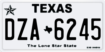 TX license plate DZA6245