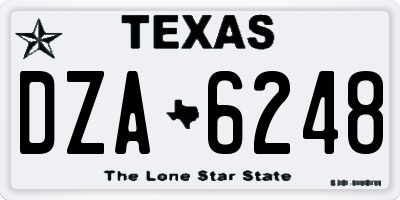 TX license plate DZA6248