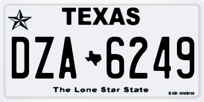 TX license plate DZA6249