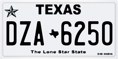 TX license plate DZA6250