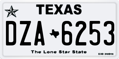 TX license plate DZA6253