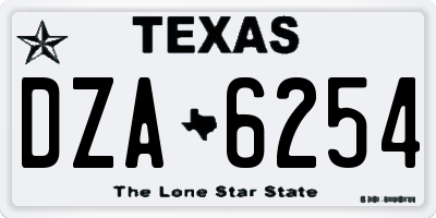 TX license plate DZA6254