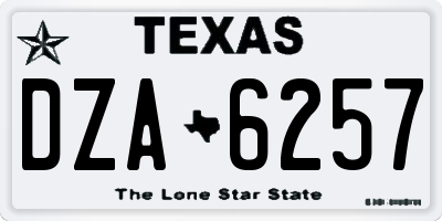 TX license plate DZA6257