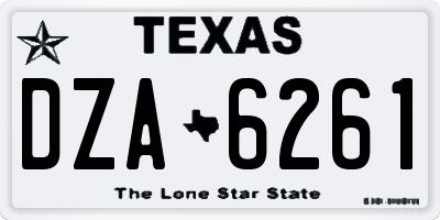 TX license plate DZA6261