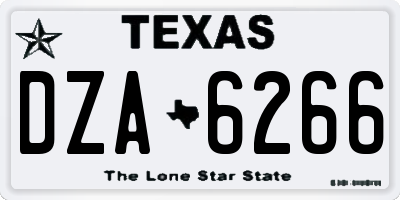 TX license plate DZA6266