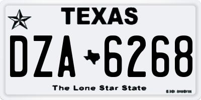 TX license plate DZA6268