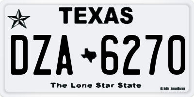 TX license plate DZA6270