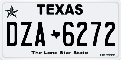 TX license plate DZA6272