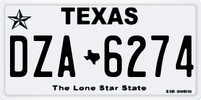 TX license plate DZA6274