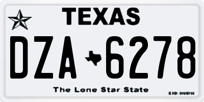 TX license plate DZA6278