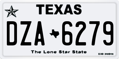 TX license plate DZA6279