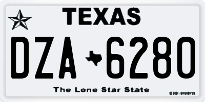 TX license plate DZA6280
