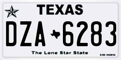 TX license plate DZA6283