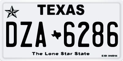 TX license plate DZA6286