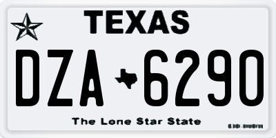 TX license plate DZA6290