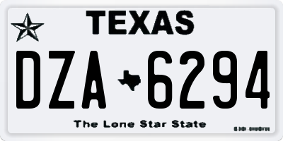 TX license plate DZA6294