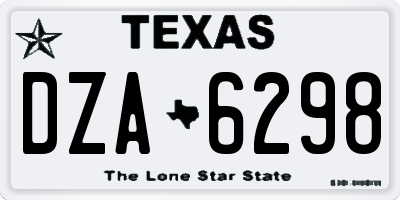 TX license plate DZA6298