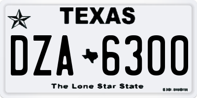 TX license plate DZA6300