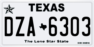 TX license plate DZA6303
