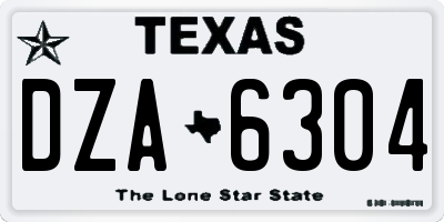 TX license plate DZA6304