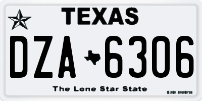 TX license plate DZA6306