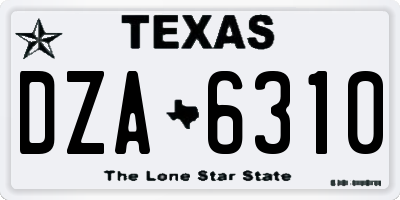 TX license plate DZA6310