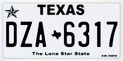TX license plate DZA6317