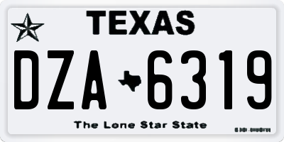 TX license plate DZA6319