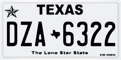 TX license plate DZA6322