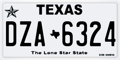 TX license plate DZA6324