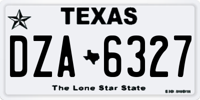 TX license plate DZA6327