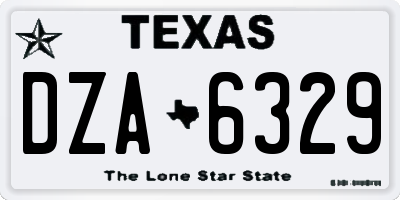 TX license plate DZA6329