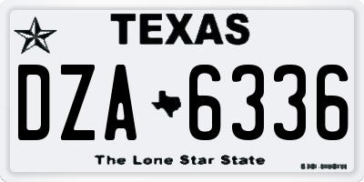 TX license plate DZA6336