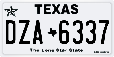 TX license plate DZA6337