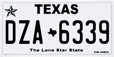 TX license plate DZA6339