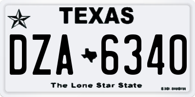 TX license plate DZA6340