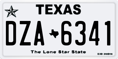 TX license plate DZA6341