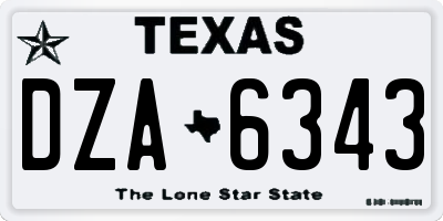 TX license plate DZA6343