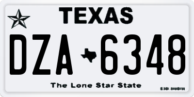 TX license plate DZA6348