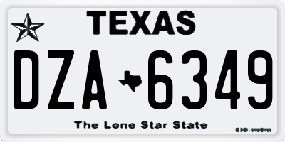 TX license plate DZA6349