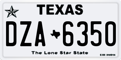 TX license plate DZA6350