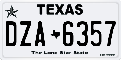 TX license plate DZA6357