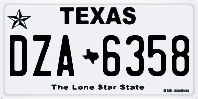 TX license plate DZA6358