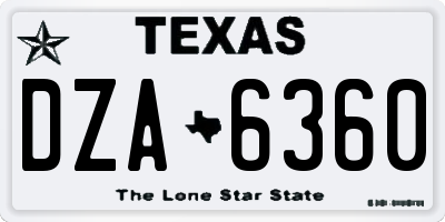 TX license plate DZA6360